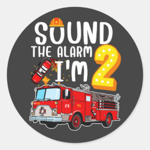 Pegatina Redonda Sonar la alarma soy 2 bomberos de bomberos