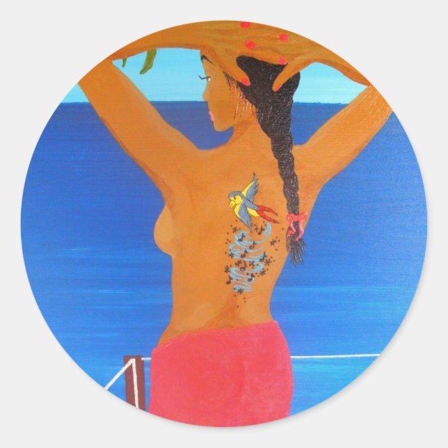 Pegatina Redonda Songbird (Anverso)