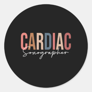 Pegatina Redonda Sonógrafo Cardiaco Radiología Tecnológica X-Ray Te