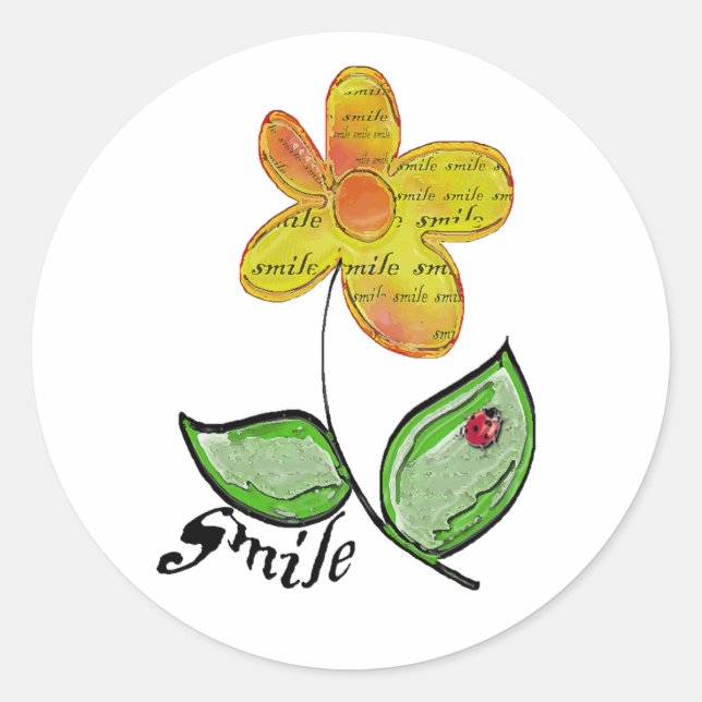 Pegatina Redonda sonreir (Anverso)
