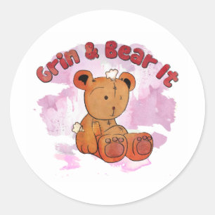 Pegatina Redonda sonreír y aguantar