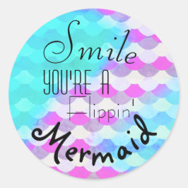Pegatina Redonda Sonríe, eres una sirena filipina