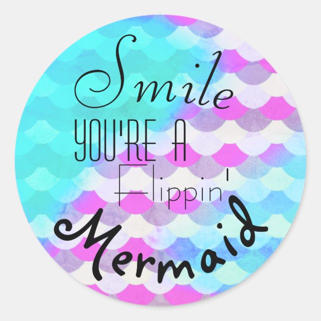 Pegatina Redonda Sonríe, eres una sirena filipina (Anverso)