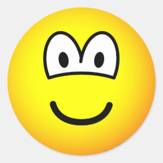 Pegatina Redonda Sonríe, gran emoticono tellow