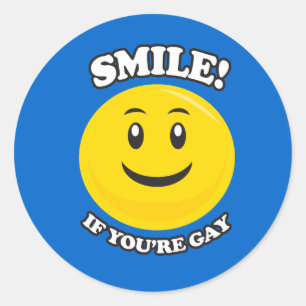 PEGATINA REDONDA SONRÍE SI ERES GAY