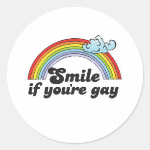 Pegatina Redonda Sonríe si eres gay