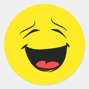 Pegatina Redonda Sonriente Emoji de cara feliz