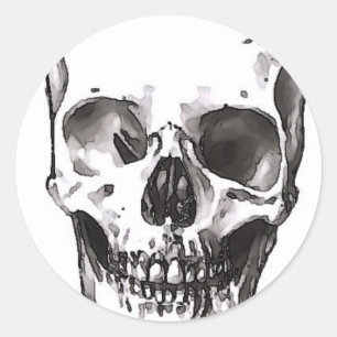 Pegatina Redonda Sonriente Skull