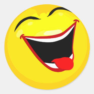 Pegatina Redonda sonriente-sonriente