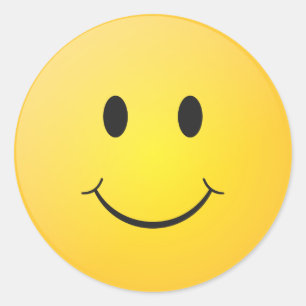 Pegatina Redonda Sonrisa amarilla