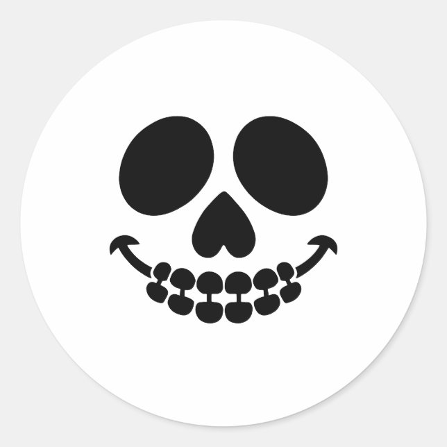 Pegatina Redonda Sonrisa aterradora. (Anverso)