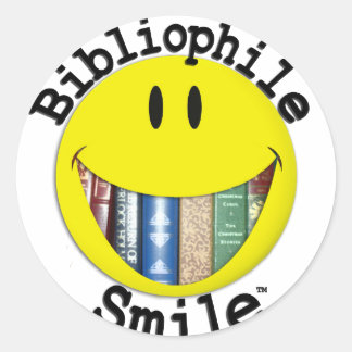 Pegatina Redonda Sonrisa bibliófila
