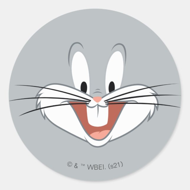 Pegatina Redonda Sonrisa BUGS BUNNY™ (Anverso)