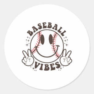 Pegatina Redonda Sonrisa Bysebyll Vibes Game Day Life Mom Retro Hap