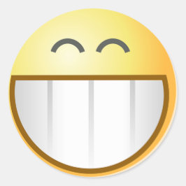 Pegatina Redonda Sonrisa cara feliz grin destino arte