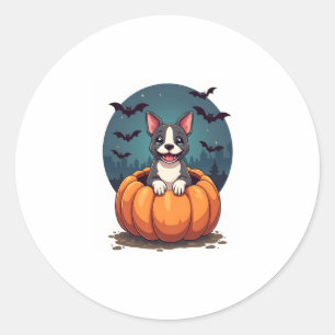 Pegatina Redonda Sonrisa de calabaza Pitbull