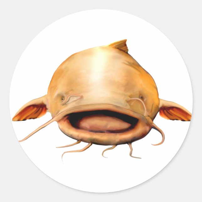 Pegatina Redonda Sonrisa de pesca (Anverso)