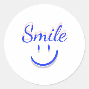 Pegatina Redonda Sonrisa - Difundir positividad y felicidad
