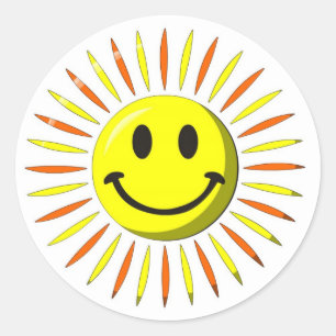 Pegatina Redonda Sonrisa feliz brillante - cara