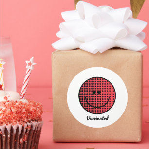 Pegatina Redonda Sonrisa - Vacunada completamente - Vacuna Pro - In