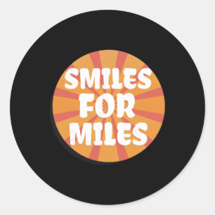 Pegatina Redonda Sonrisas Por Millas Diversión Energía Positiva Yog