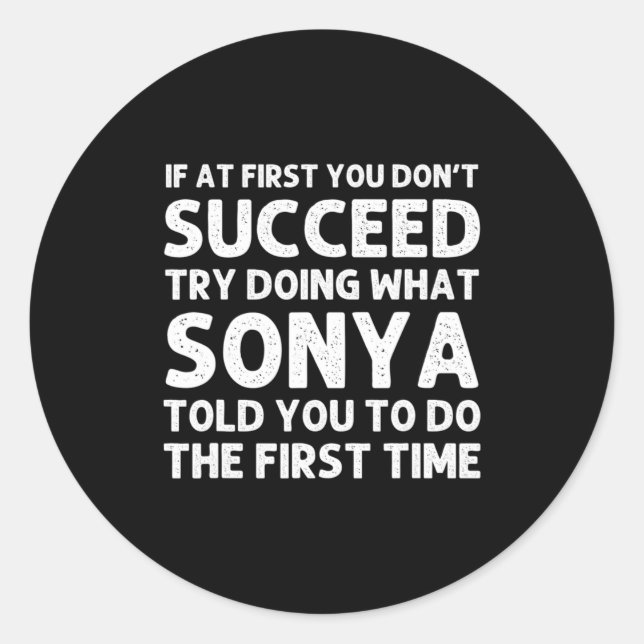 Pegatina Redonda Sonya Name D Birthday Funny Christmas J  (Anverso)