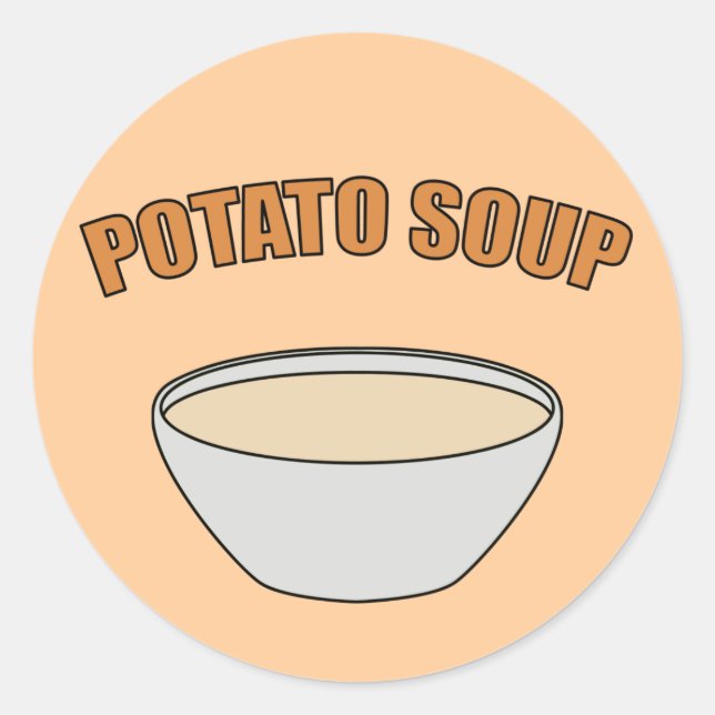Pegatina Redonda Sopa de Papa (Anverso)