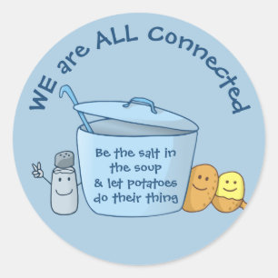 Pegatina Redonda Sopa de papa salada