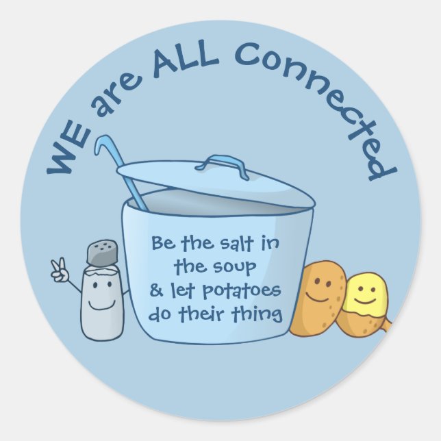 Pegatina Redonda Sopa de papa salada (Anverso)