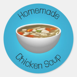 Pegatina Redonda Sopa de pollo