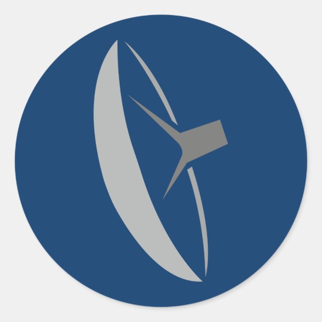 Pegatina Redonda Sopera de satélite sattelite dish (Anverso)