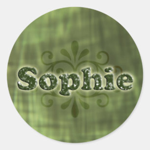 Pegatina Redonda Sophie verde