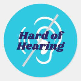 Pegatina Redonda Soporte de audición duro azul