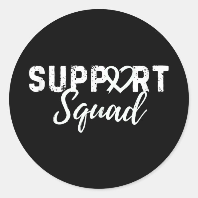 Pegatina Redonda Soporte de Cáncer de Pulmón Escuadrón Cinta Blanca (Anverso)