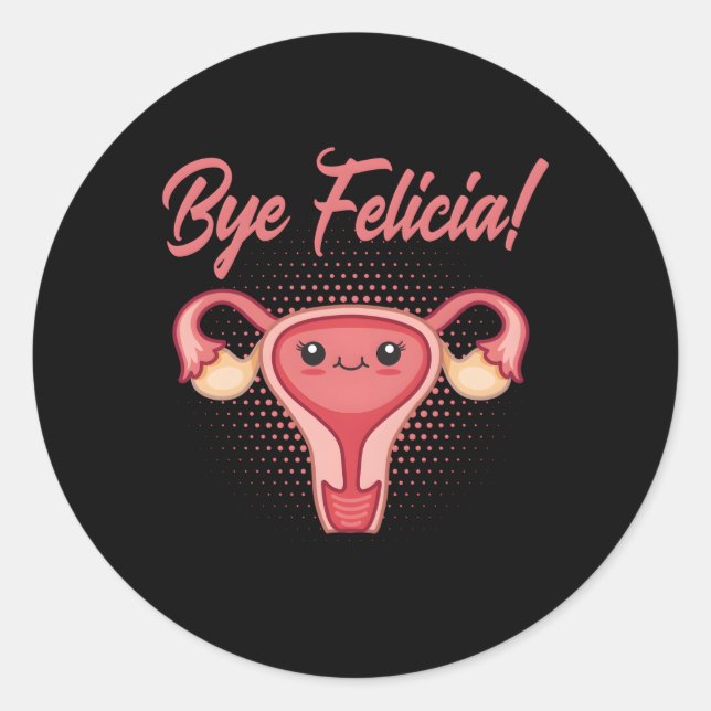 Pegatina Redonda Soporte De Histeriectomía Y Operación Uterina Surv (Anverso)