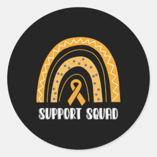 Pegatina Redonda Soporte de Squad Naranja Rainbow Ribbon RSD compat