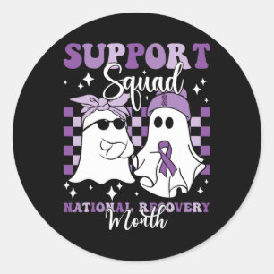 Pegatina Redonda Soporte de Squad National Recovery Month Addiction