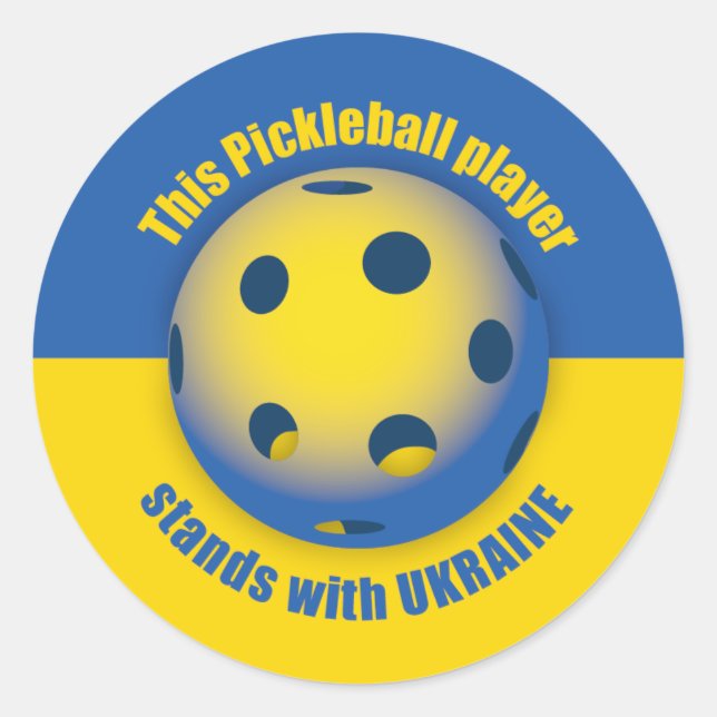 Pegatina Redonda Soporte de Ucrania (Anverso)