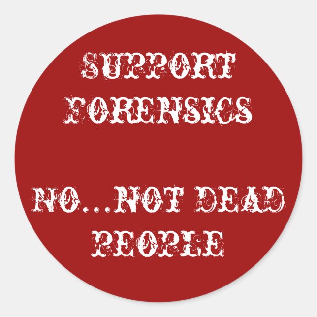 Pegatina Redonda soporte forense (Anverso)