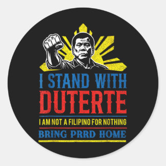 Pegatina Redonda Soporte para Duterte con Duterte Free Duterte