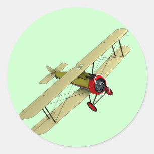 Pegatina Redonda Sopwith Camel Biplane