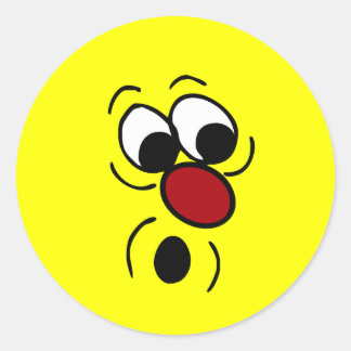 Pegatina Redonda Sorprendido Grumpey Face