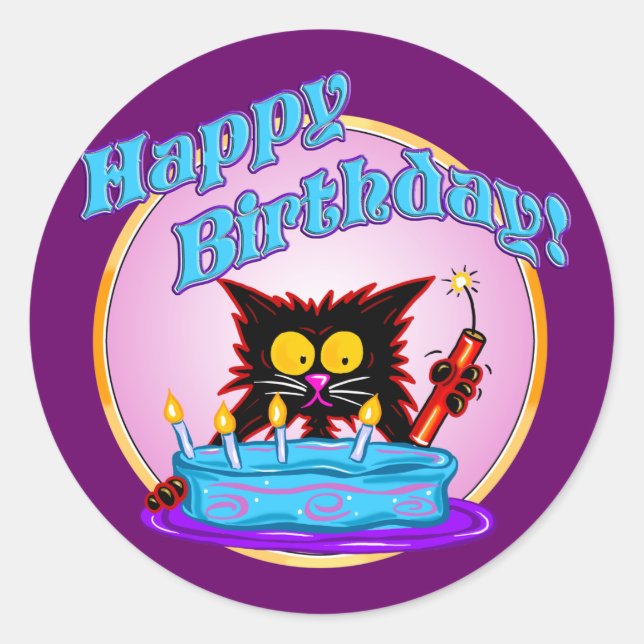 PEGATINA REDONDA SORPRESA DE CUMPLEAÑOS (Anverso)