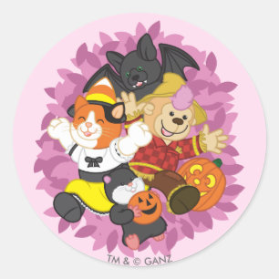 Pegatina Redonda Sorpresa de los mascotas de Webkinz Halloween