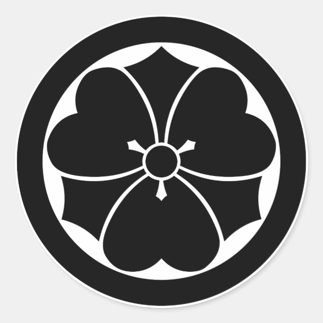 Pegatina Redonda Sorrel de madera con espadas en círculo (Anverso)