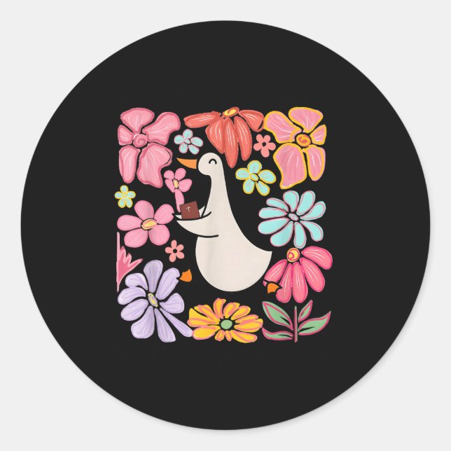 Pegatina Redonda Sorry I'm Late His Timing Not Mine, Funny Christia (Anverso)