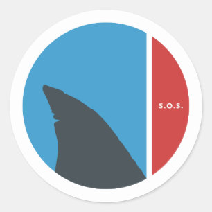 Pegatina Redonda SOS salva nuestros mares salva nuestros círculos d