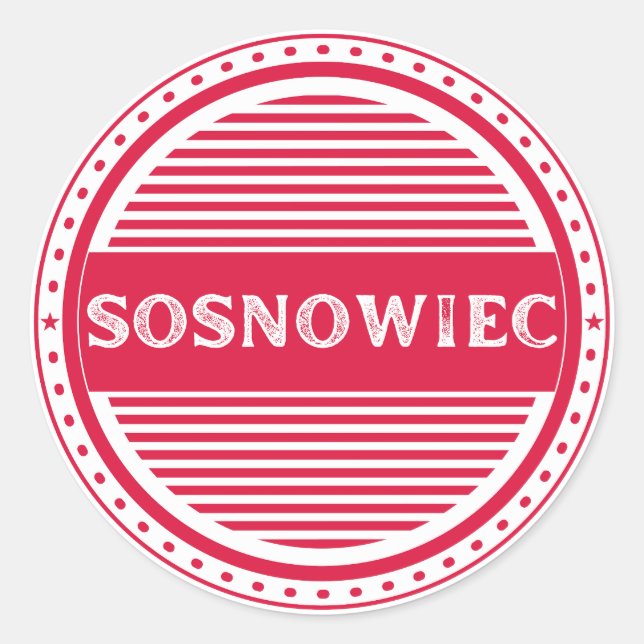 Pegatina Redonda Sosnowiec City Pride Emblem – Polish Identity (Anverso)