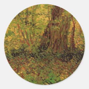Pegatina Redonda Sotobosque de Vincent van Gogh