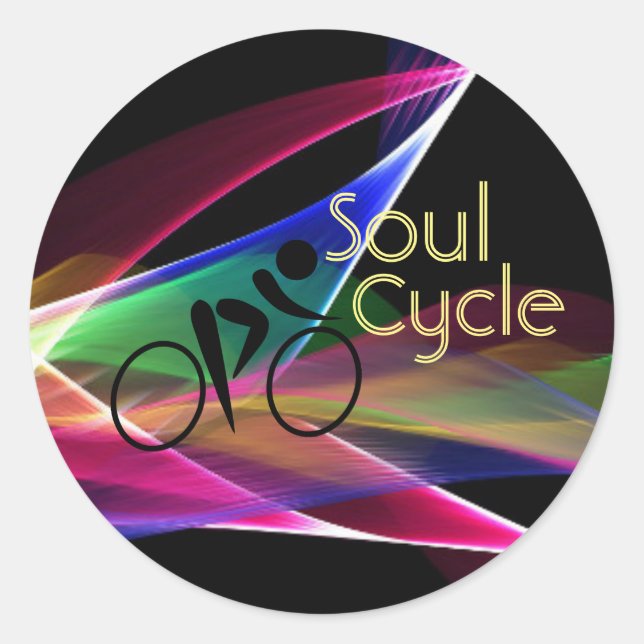 Pegatina Redonda Soul Cycle Retro Neon Promotion (Anverso)